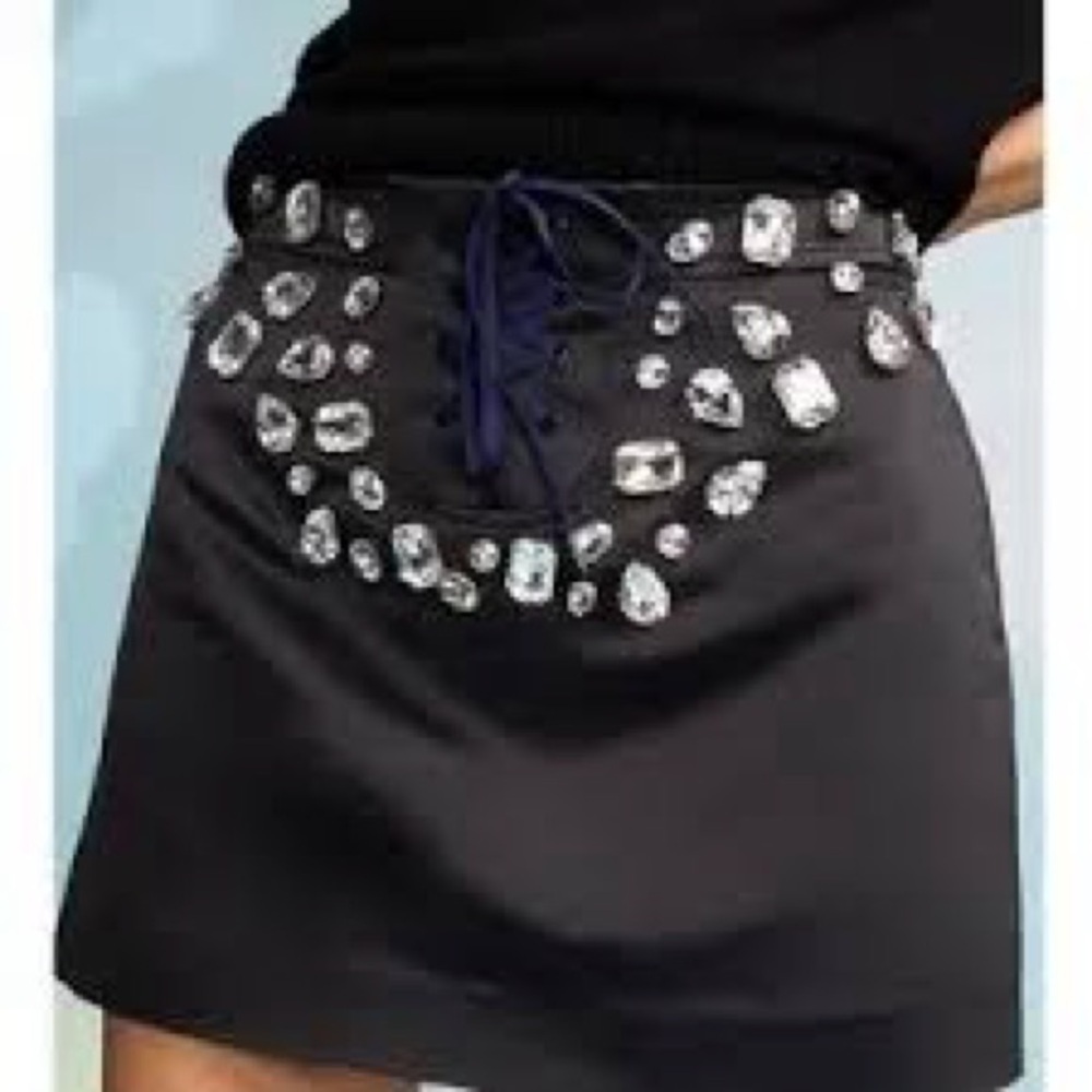 24. Cynthia Rowley Black Skirt with Crystal Accents